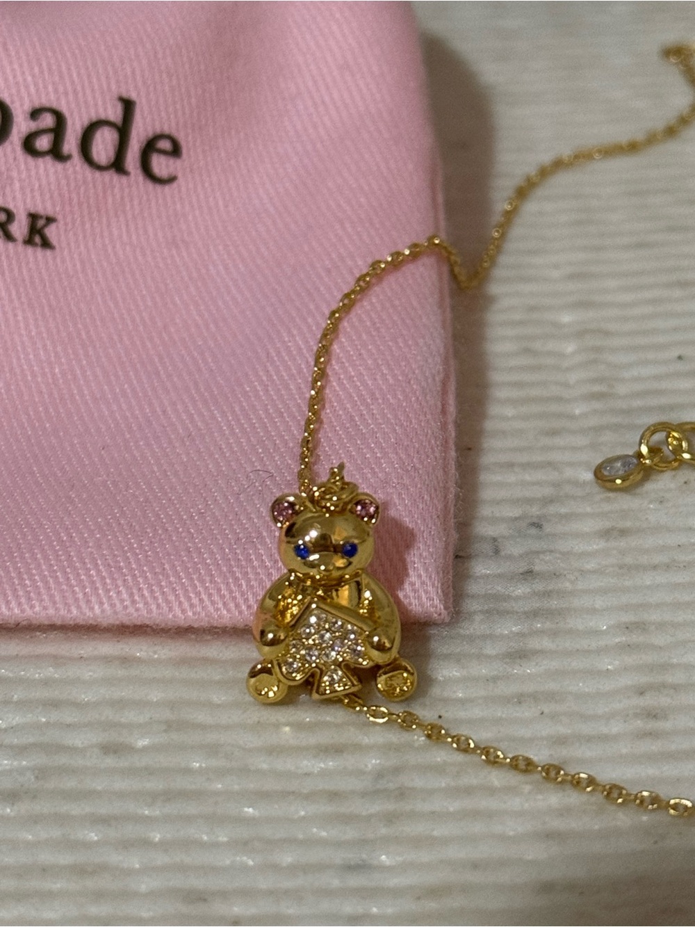 Kate Spade: Oh What Fun Spade Teddy Bear Pendant Necklace - Picture 5 of 7